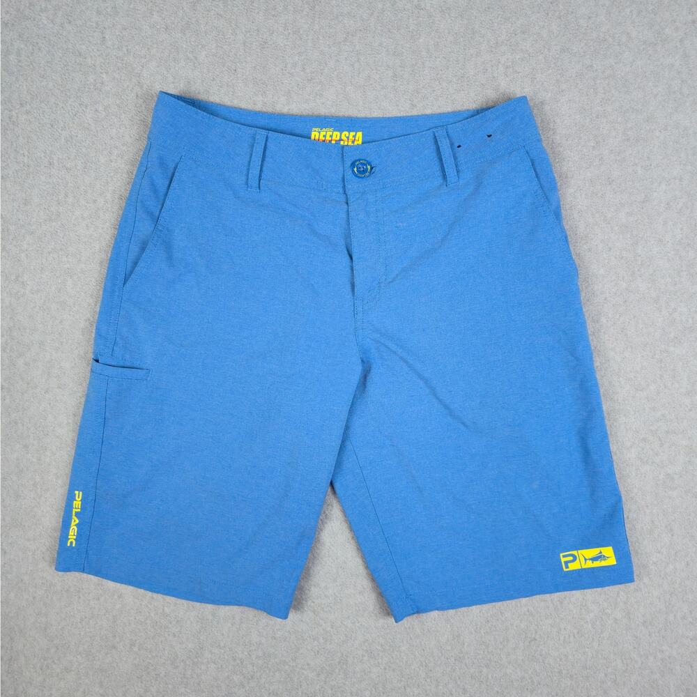 Pelagic Mens Size 32 Blue Deep Sea Hybrid Shorts